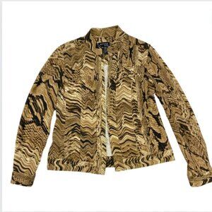 Attyre NY Tiger Print Jacket Blazer, Mobwife, Animal Print, Small